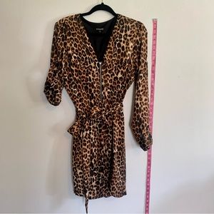 Express Leopard Portofino Shirt Dress Size L